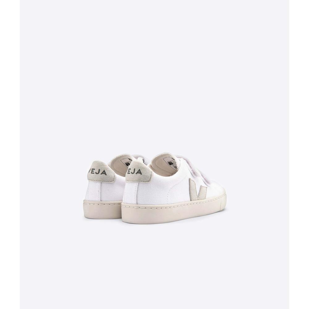 Kids' Veja ESPLAR CANVAS Sneakers White/Beige | SG 818QMA